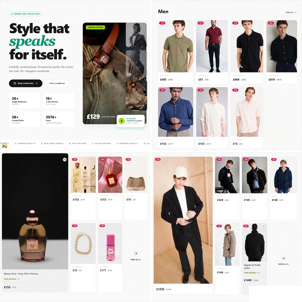 ZFashion homepage and storefront entry