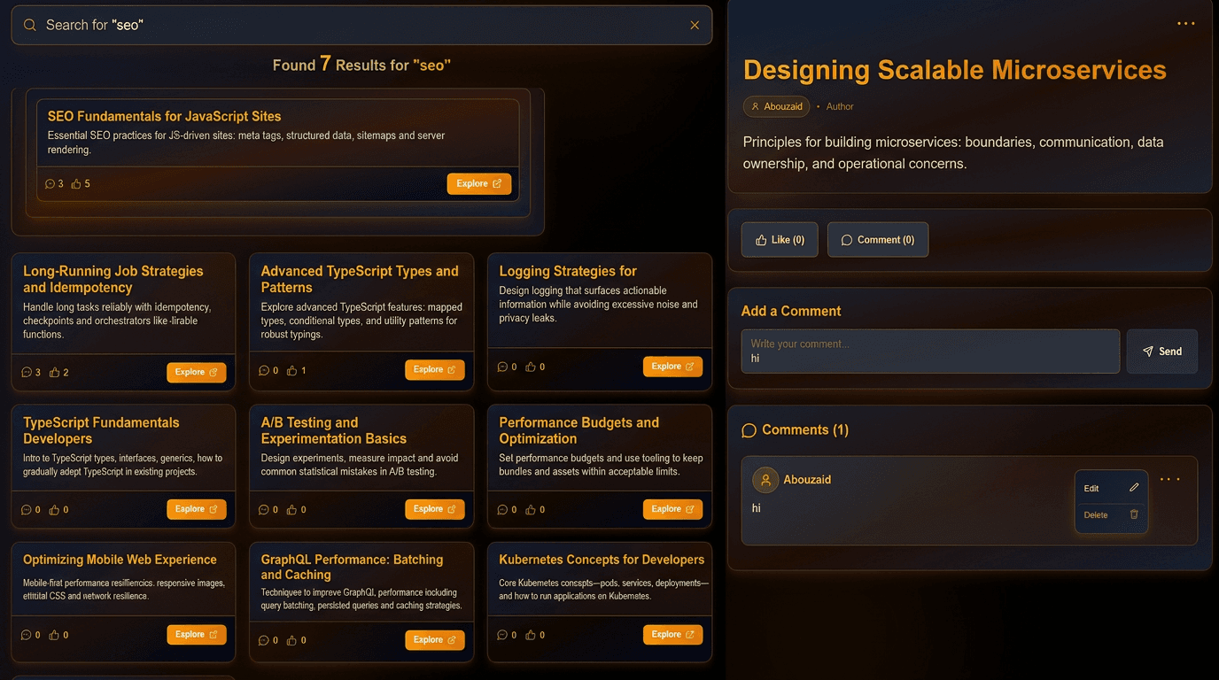 Ink Flow content management screen