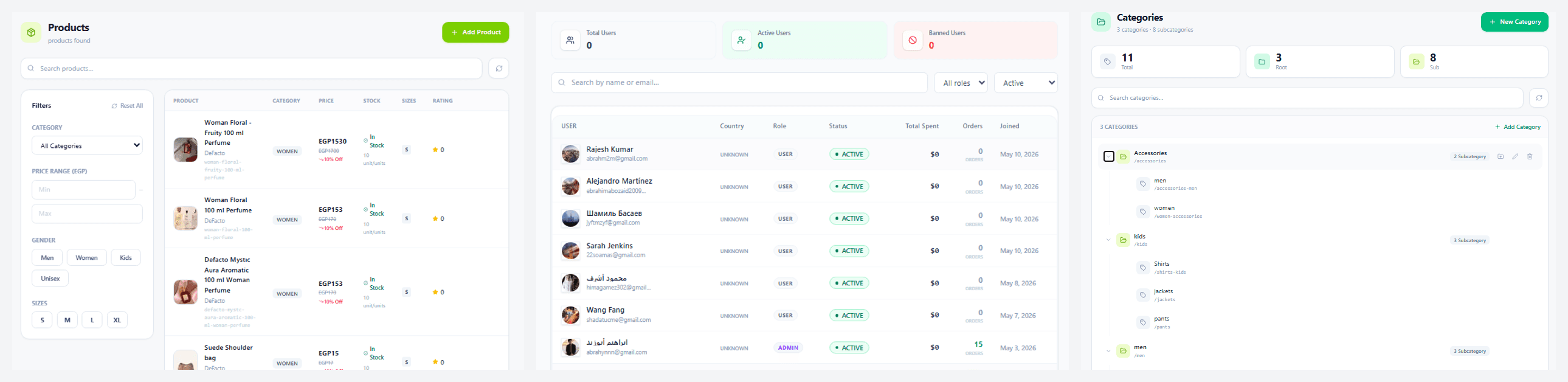 ZFashion interaction-focused screen